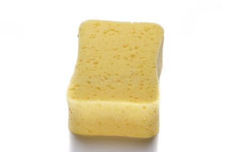 黄沐浴海绵孤立图片