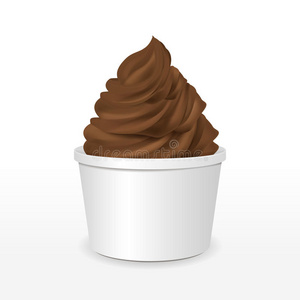 巧克力冰淇淋白纸杯