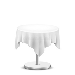 白布圆桌照片