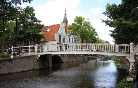 荷兰代尔夫特历史小镇奥斯泰因德运河