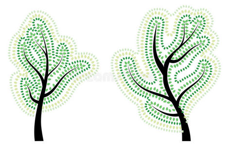 绿叶抽象的树