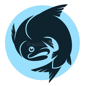 抽象鱼符号照片