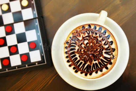 一杯咖啡和国际象棋