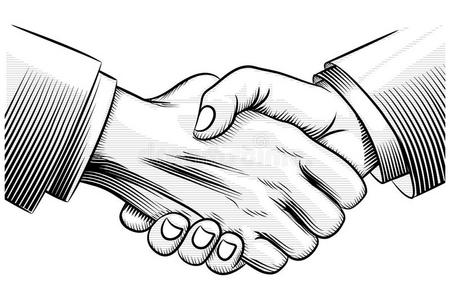 素描职业素描握手照片