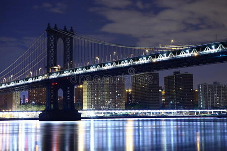 布鲁克林大桥。曼哈顿。纽约。美利坚合众国