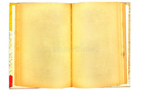 一本空白的黄色书页的旧书