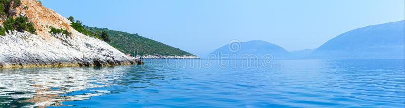 夏季凯法洛尼亚海岸全景希腊
