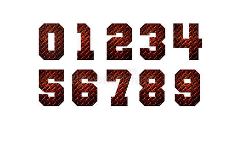 八巧板白色背景上隔离的菱形板中0到9之间的数字照片