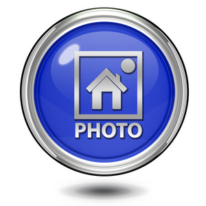 照片在白色背景上的圆圈图标照片