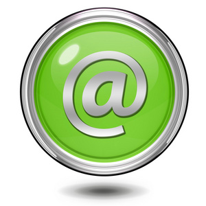 电子邮件在白色背景上的圆形图标