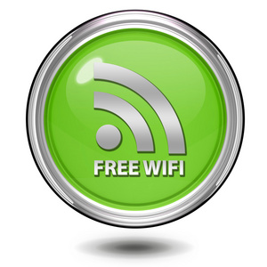 白色背景上的免费 wifi 上网圆形图标