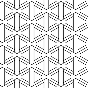 黑色和白色几何无缝模式与线
