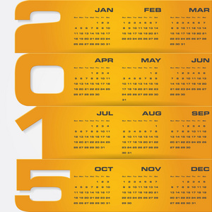 简单的可编辑矢量日历 