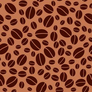 矢量棕色无缝模式咖啡豆