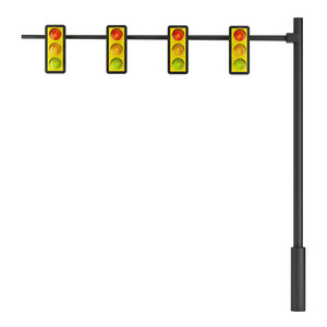 孤立在白色背景上的交通灯