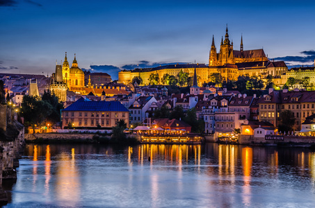 布拉格城堡的夜景