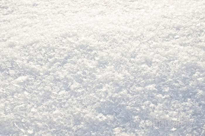 蓬松的雪花特写