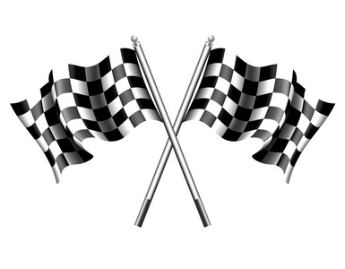 黑白格子的旗赛车照片