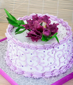 与花的婚礼蛋糕