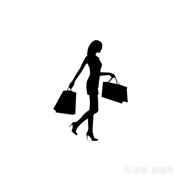 设置的女人购物剪影