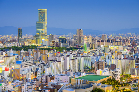 大阪，日本城市景观