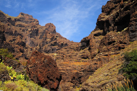 峡谷在特内里费岛的马斯卡