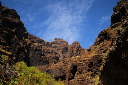 峡谷在特内里费岛的马斯卡