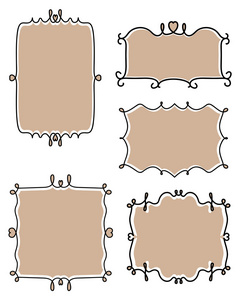矢量复古框架手绘