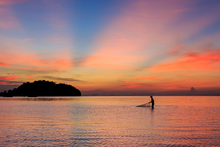 日出时分莱利海滩，甲米，安达曼海泰国