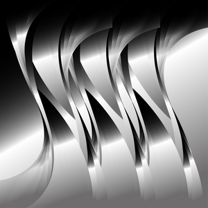 抽象的黑色和白色金属波浪背景