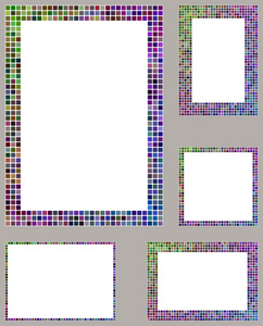 多色像素马赛克页面布局边框模板集