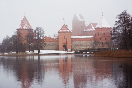 trakai 城堡在冬季