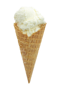 美味的冰淇淋在白色背景上孤立