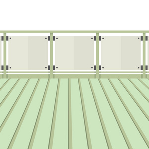 木制阳台与木地板矢量图