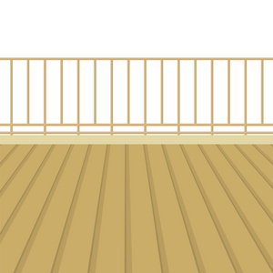 木制阳台与木地板矢量图