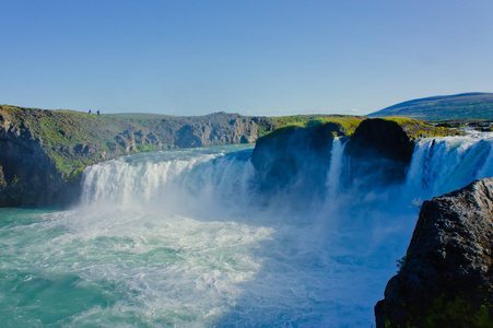 在冰岛 goddafoss 泡汤斯科加瀑布 skogarfoss 提瀑布 seljalandsfoss 冰岛瀑布景色美丽充满活力