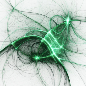 绿色的分形螺纹，数码艺术作品的创意图形设计