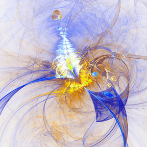 光涡旋形分形图案，为平面创意设计数码艺术作品