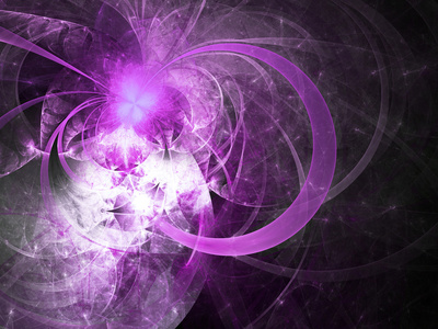 紫色的分形蝴蝶，数码艺术作品的创意图形设计