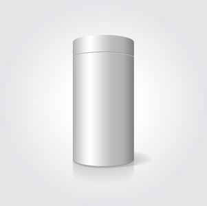 空白色圆筒形箱体上的孤立的背景照片