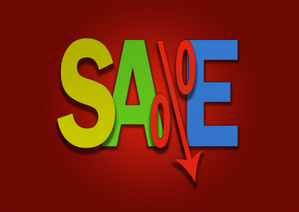 彩色的销售讨价还价低 %,价格下降照片