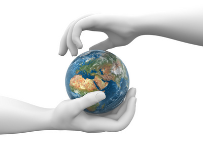 手和地球地球