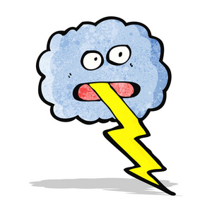 自然动力能量充电, 雷电冲击天气图标太阳和云彩在天空, 雨与雪, 雷电