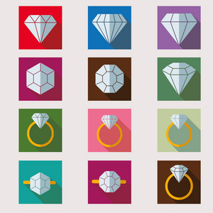 Diamant Vetor图标符号集