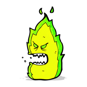 卡通绿色火怪物