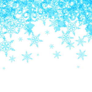 从蓝色雪花矢量抽象冬季背景