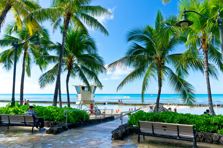 美丽的景色的檀香山，夏威夷，美国