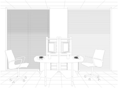 内部办公房间矢量图片