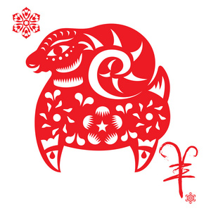 中国红  元羊图