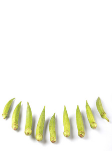  fingers vegetables over white background